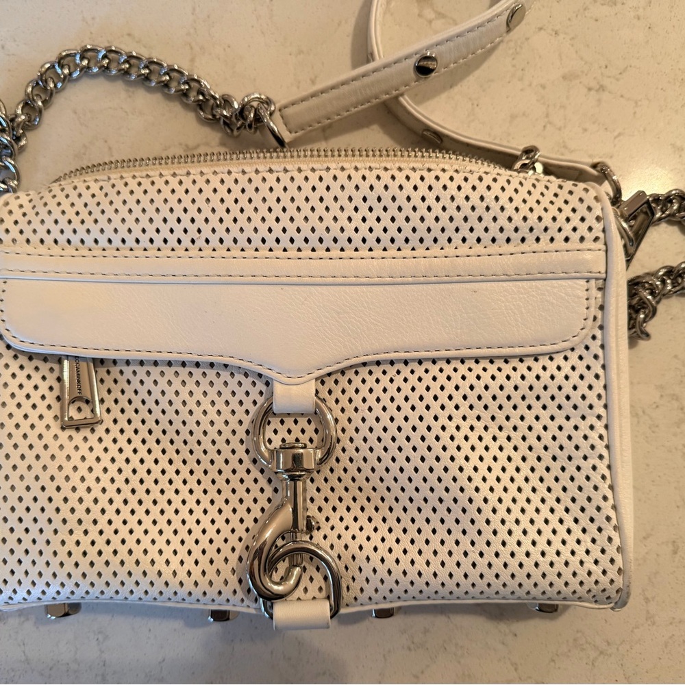 Rebecca Minkoff Cream Perforated Crossbody Bag